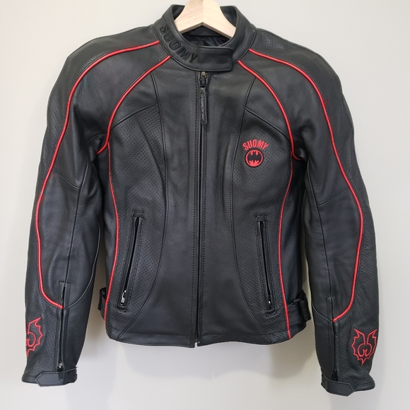 Rare Suomy Batgirl Leather Moto Jacket 